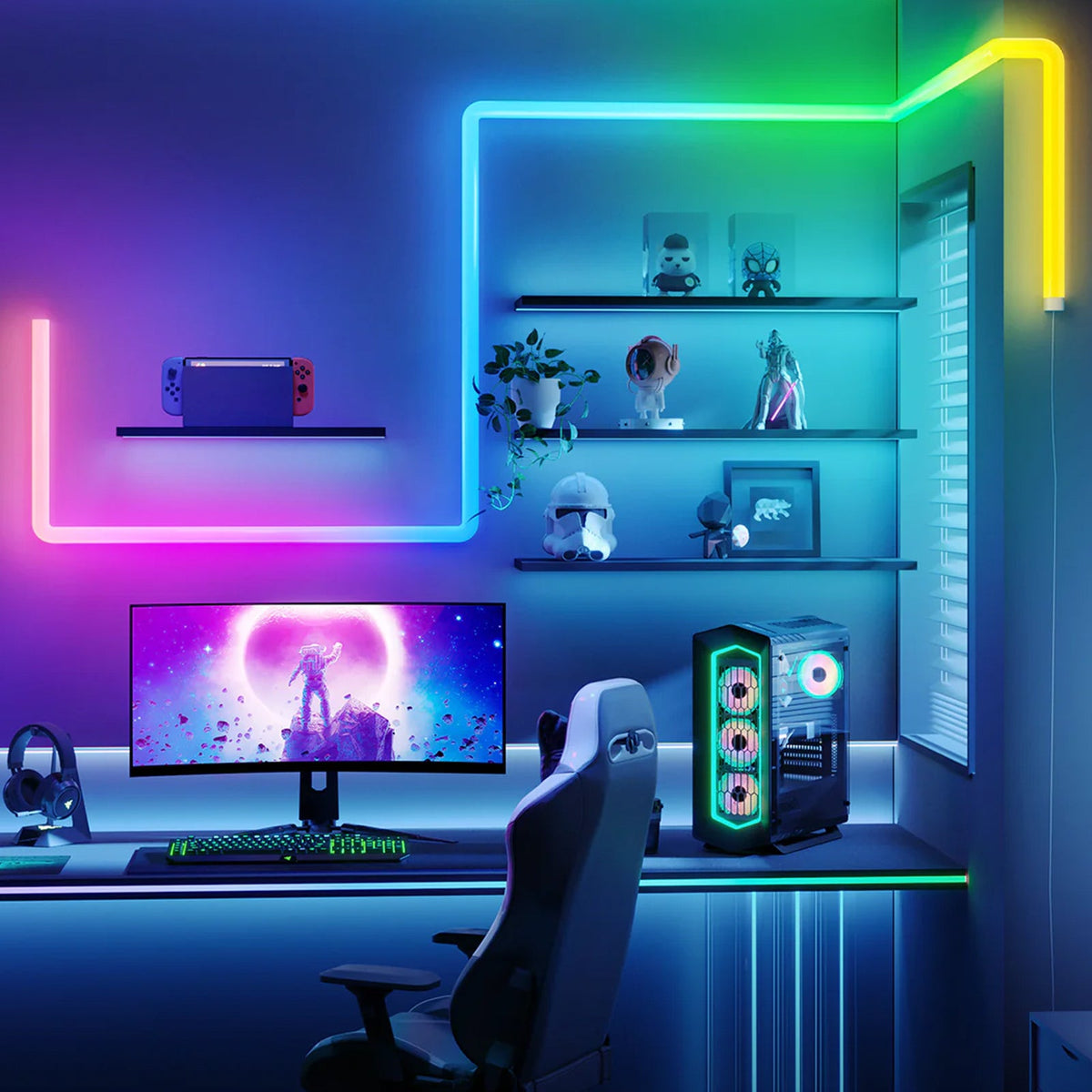 Led Wall Light Ambiance Smart Light (6Pcs) - GTRacing Gaming Chair