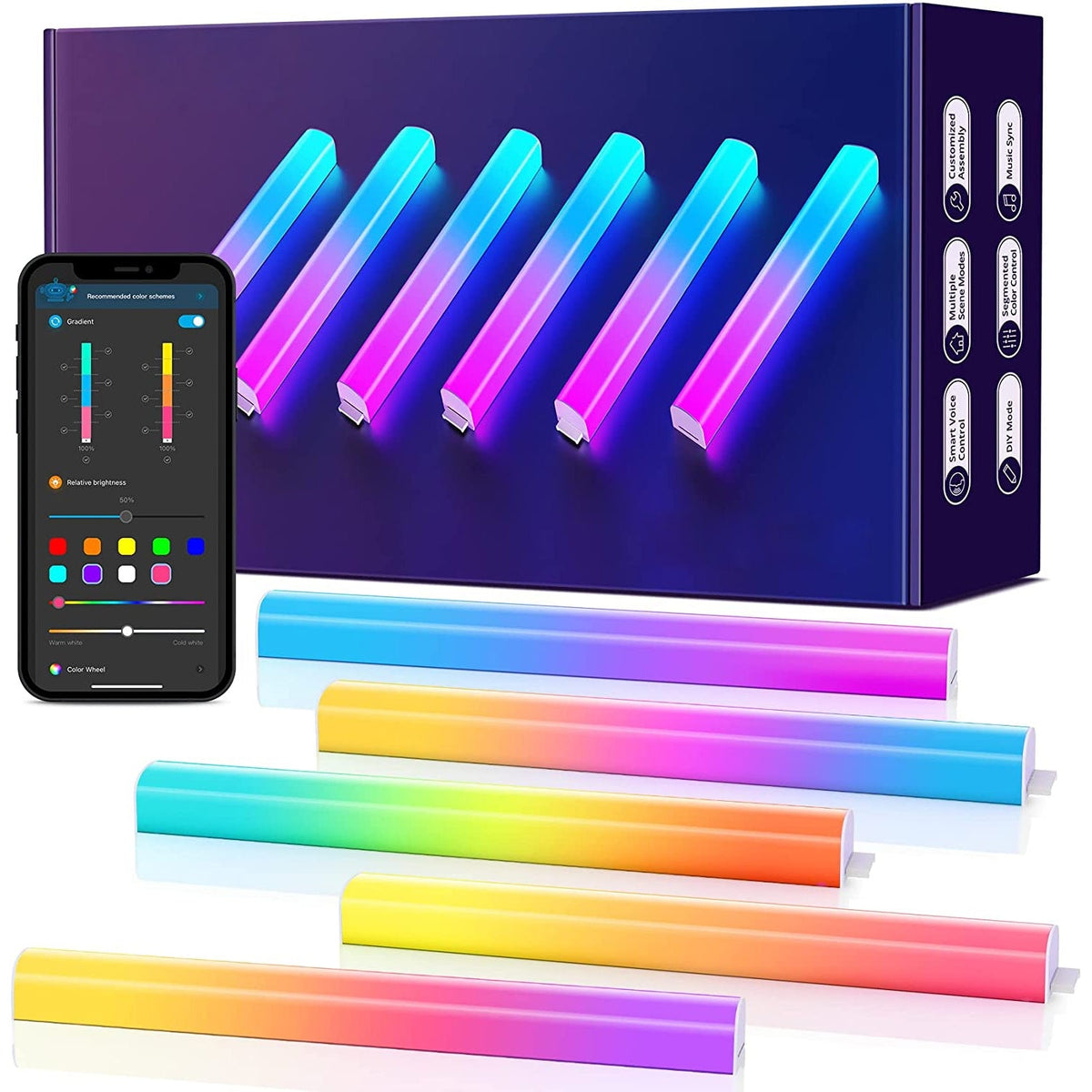 Led Wall Light Ambiance Smart Lgiht (6Pcs) - GTRACING