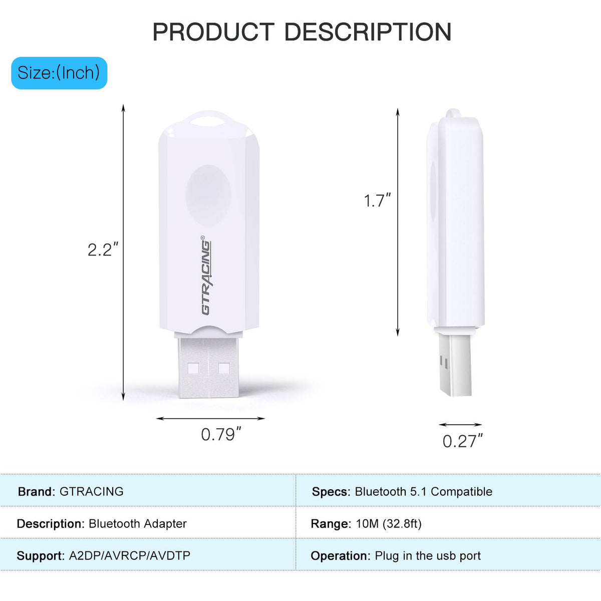 GTRACING USB Bluetooth Transmitter // GT Lynck1 - GTRACING