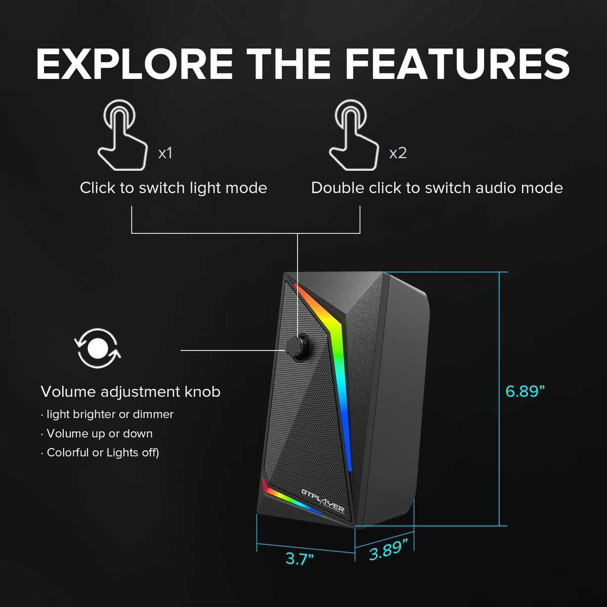 Gaming Bluetooth Speaker GT-Spker 2 (GT Lynck3 USB Bluetooth Transmitter included) - GTRACING