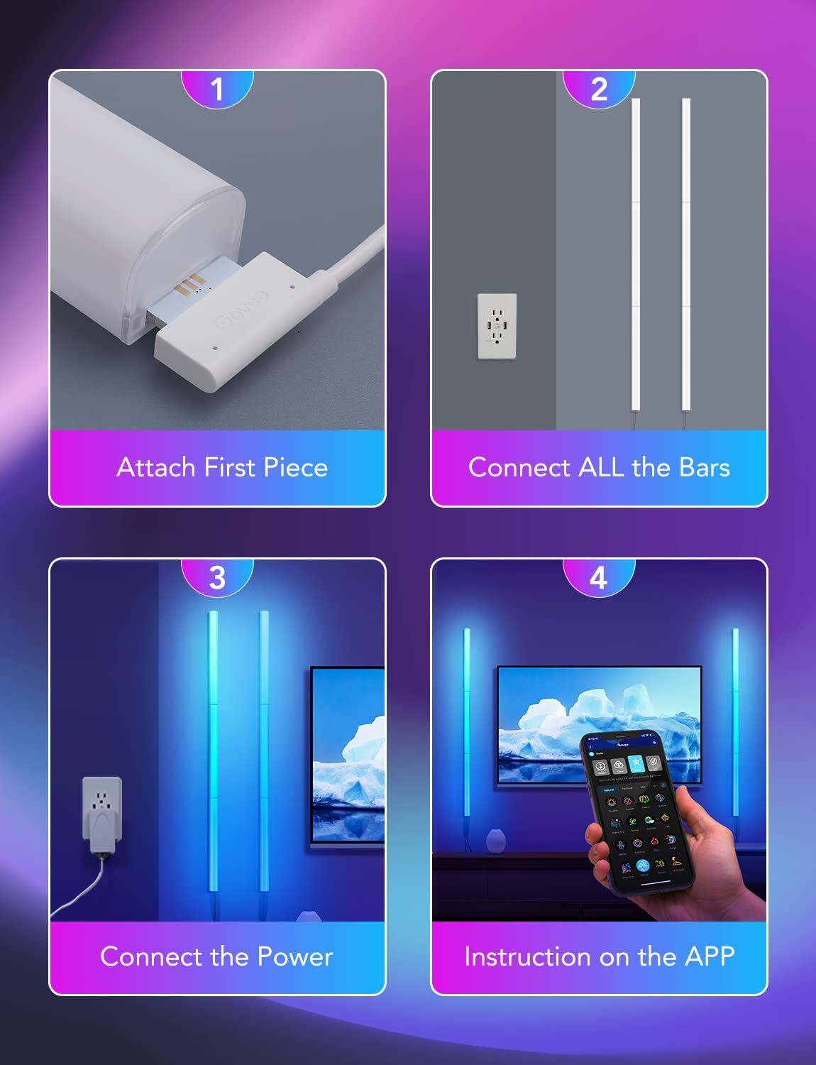 Led Wall Light Ambiance Smart Lgiht (6Pcs) - GTRACING