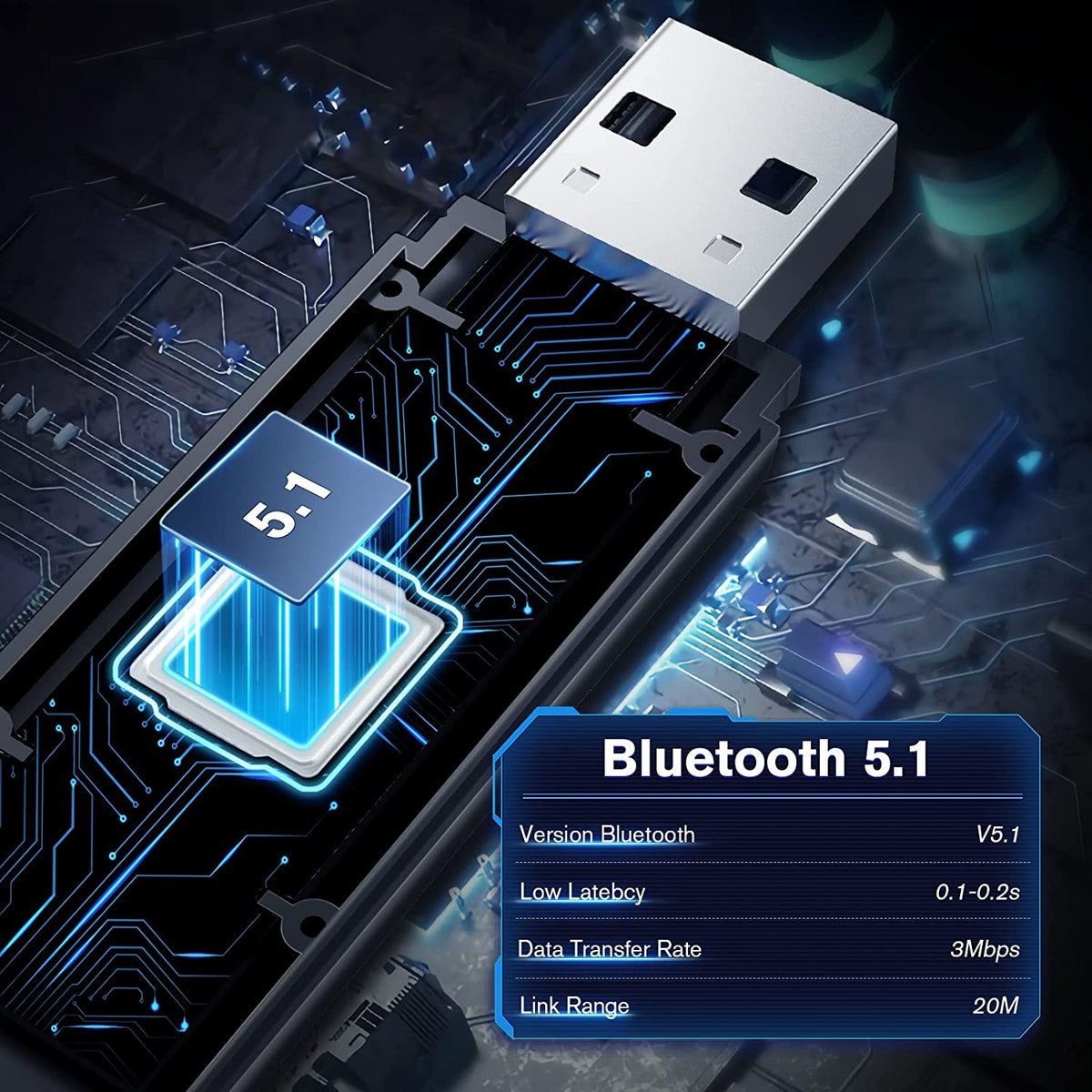 GT Lynck 3 USB Bluetooth Transmitter  (Connect Computer & Chair & Speaker) - GTRACING
