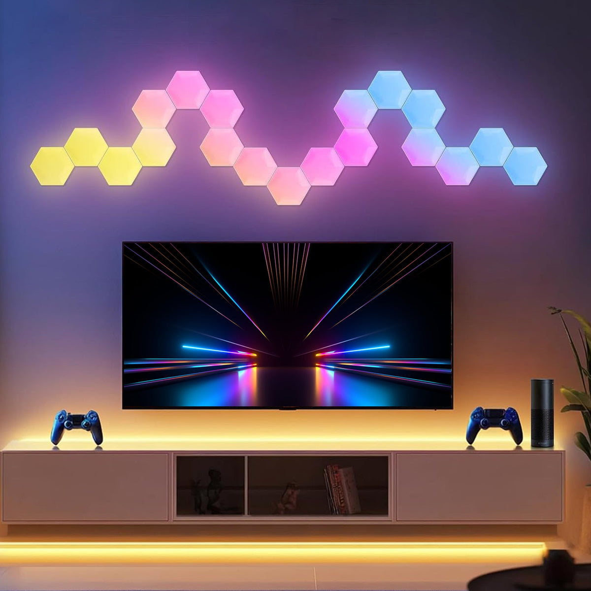 Hexagon LED Wall Light Panels  (10 Pack) - GTRacing Gaming Chair